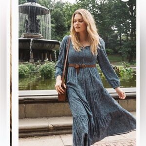 Able Joyce Smocked Maxi Dress in midnight paisley